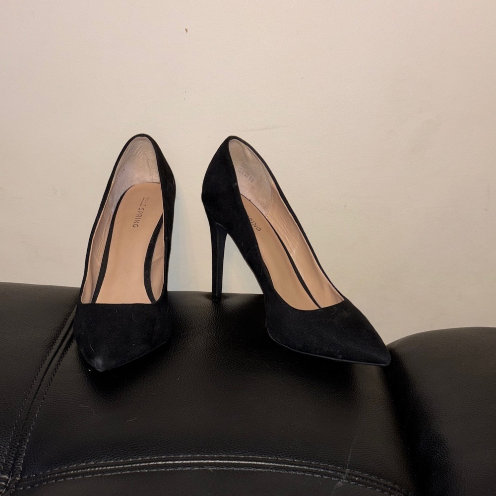 Call It Spring Black Suede Heels